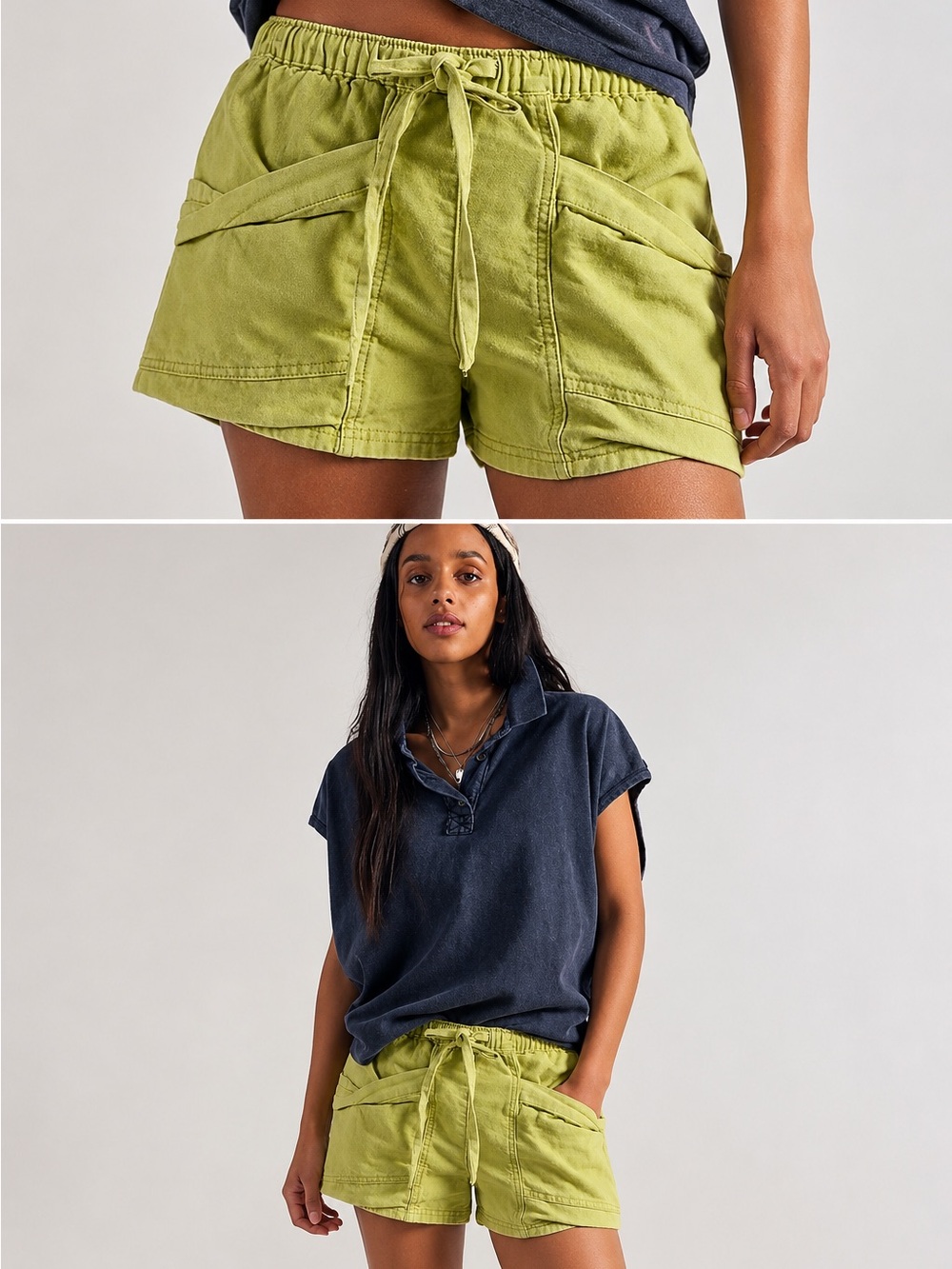 Free People Good Fortune Solid Cotton-Linen Shorts
